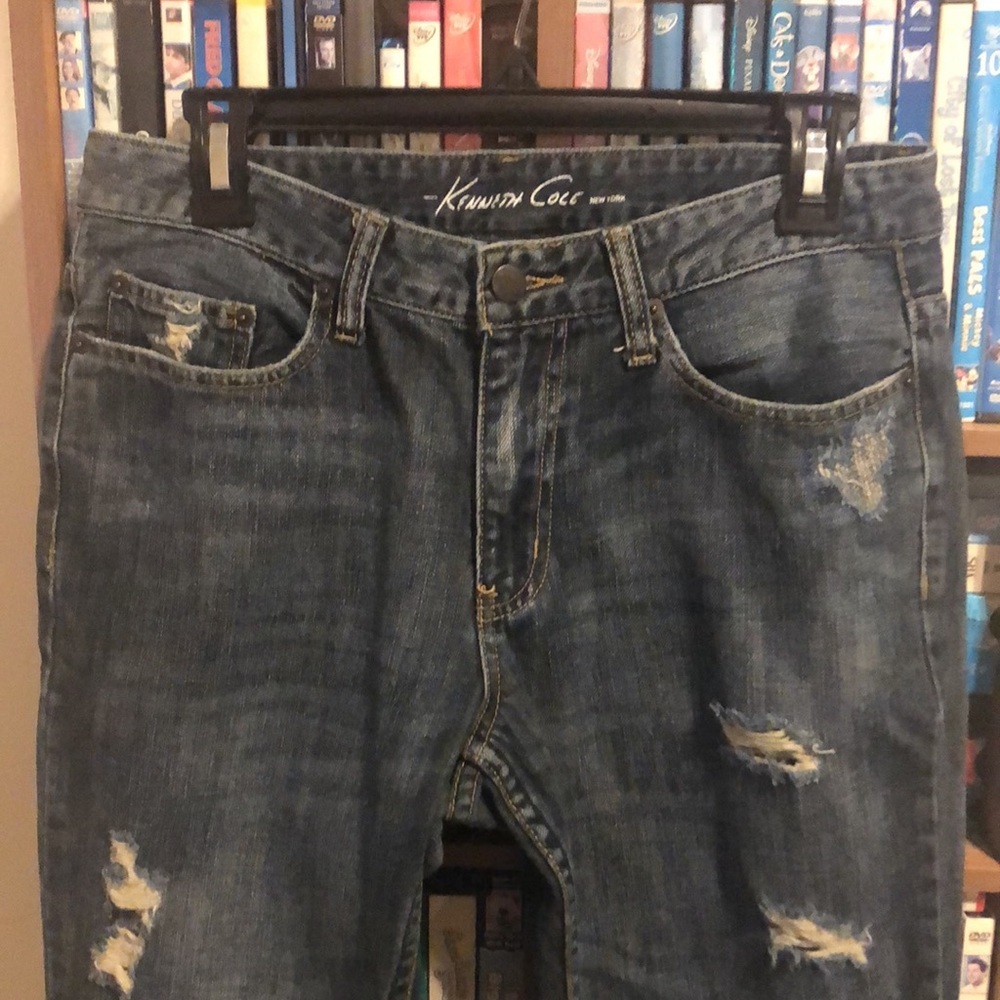 Kenneth Cole Distressed Jeans Medium Wash Jean - Picture 2 of 13